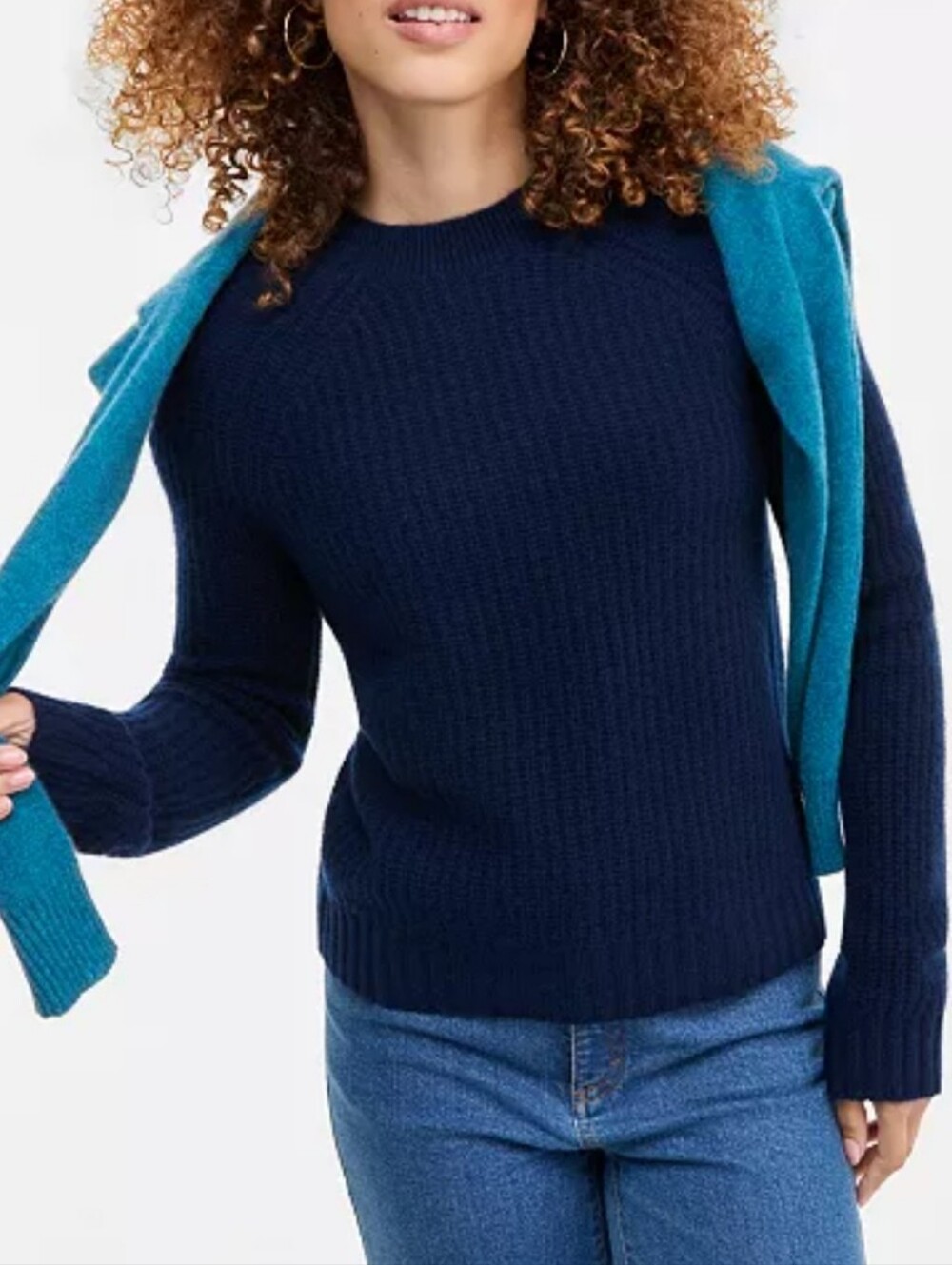 Charter Club Petite Shaker Stitch Crew Crewneck Cashmere Sweater